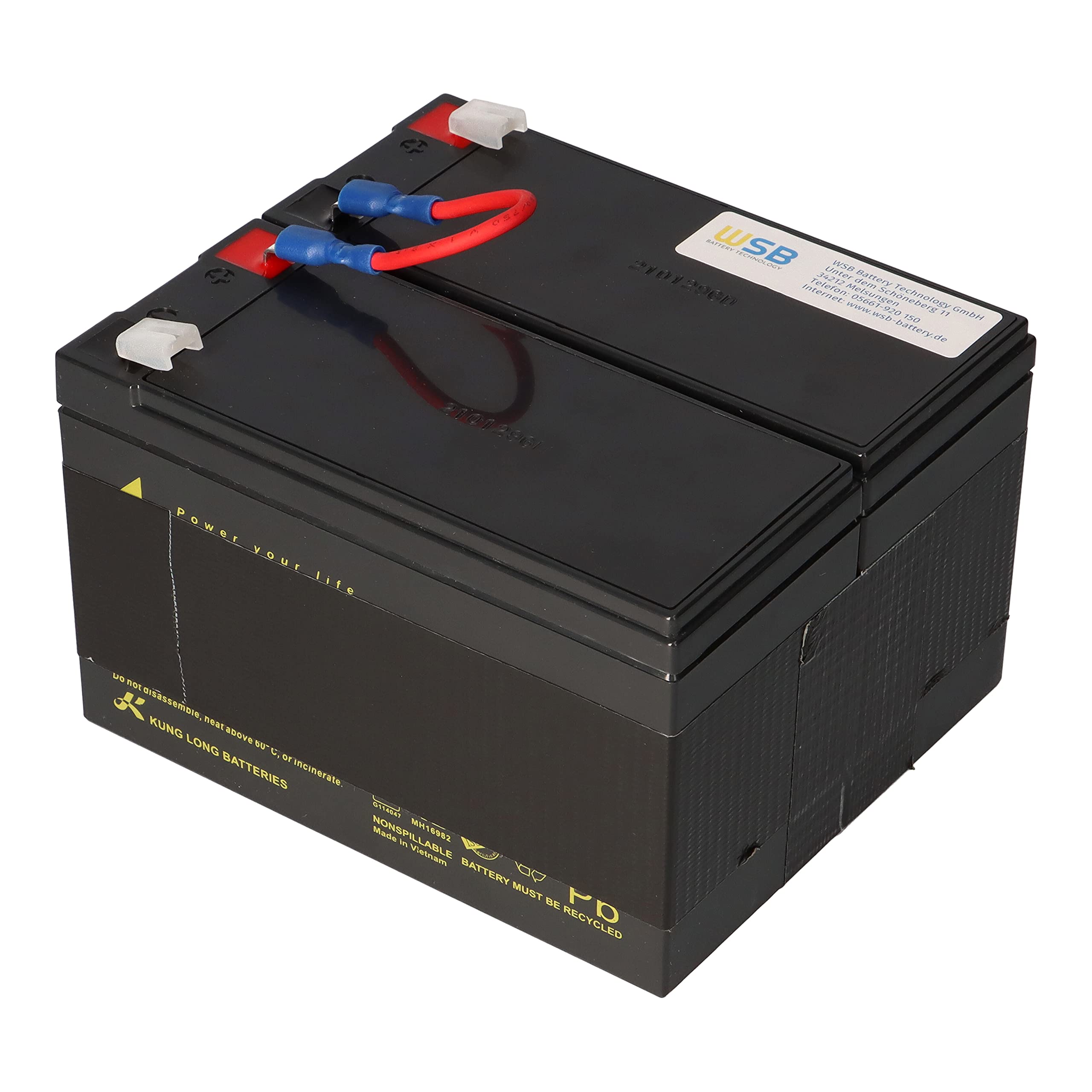 Akku Kompatibel APC Back UPS RS 1200 1500 Ersetzt RBC109 - Akku UPC - Langlebig - Wartungsfrei - Zuverlässig - Ersatzakku
