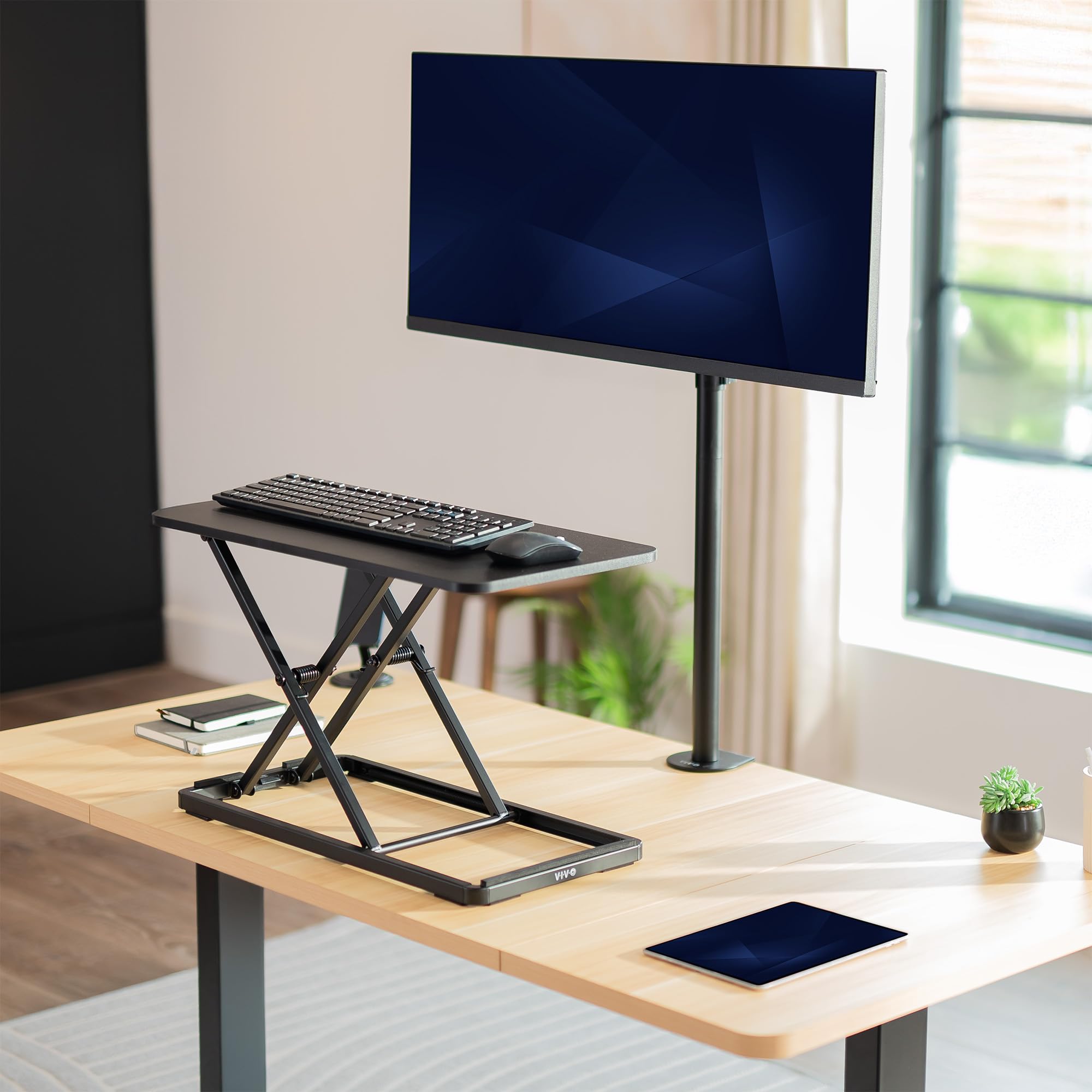 VIVO DESK-V024A - Elevador de Teclado y Mouse con Tijeras, Altura Ajustable, para Estaciones de Trabajo ergonómicas, Color Negro, DESK-V024A