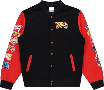 Marvel X-Men Snap Varsity Jacket for Men - Adults Letterman Jacket