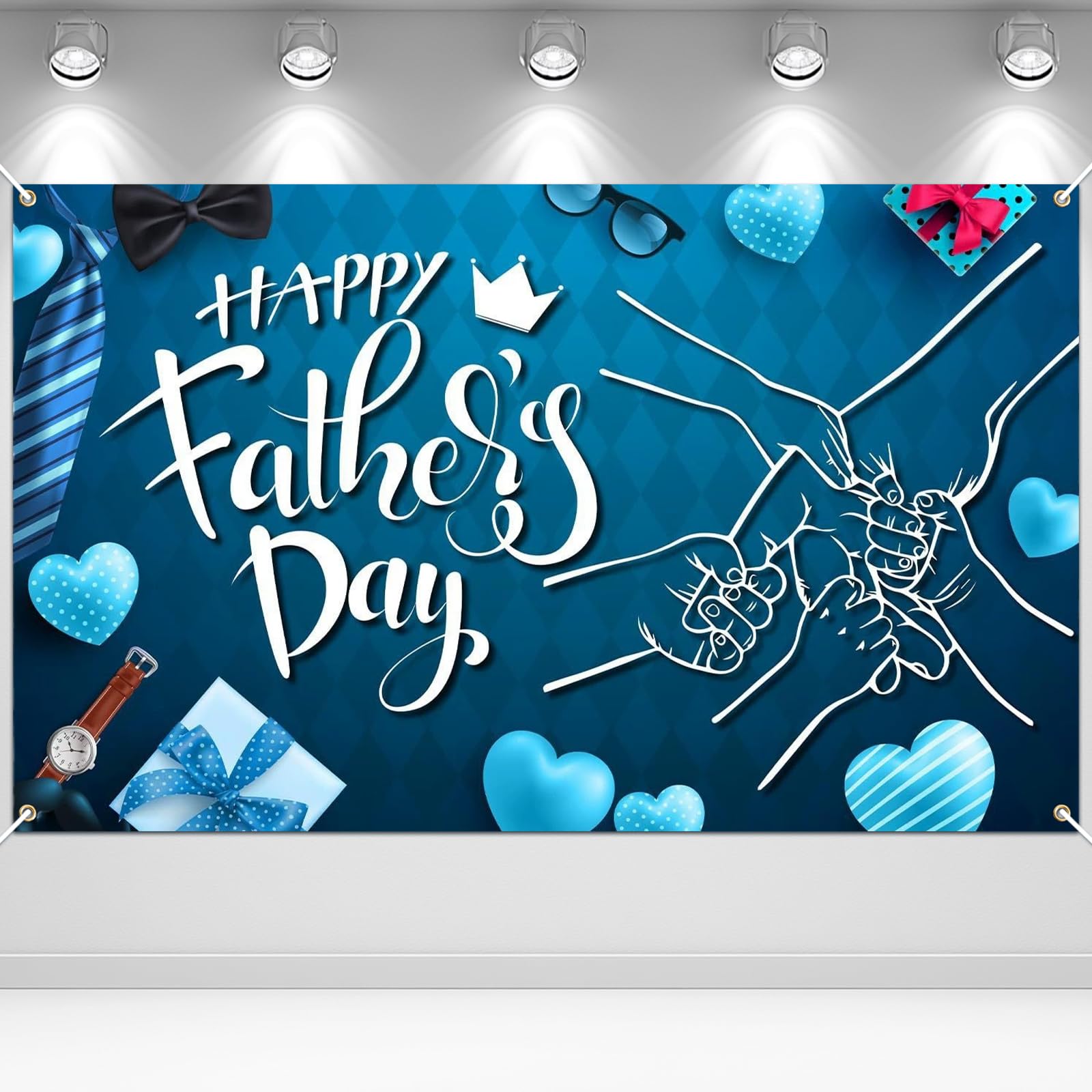 Attimal Father's Day Decorations Easy-to-Install Reusable Streamer for Home, Events, Restaurants, Schools & Offices