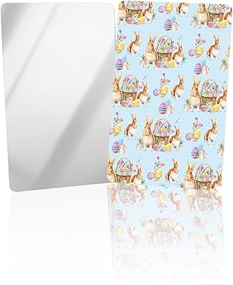 OComster Easter Bunny Compact Mirror Bulk 2 Pack Card Mirror, Spring Easter Basket Eggs Polka Dot Blue Small Compact Mirror for Purse, Rectangular Handheld Pocket Makeup Mirror