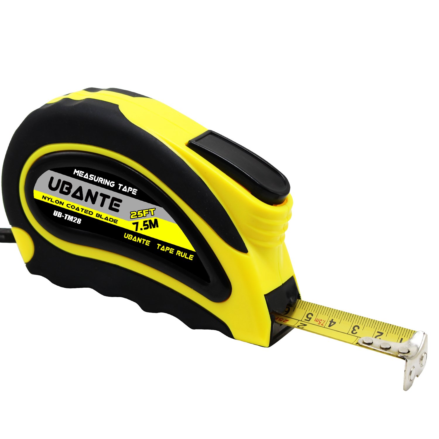 UBANTE Measuring Tape Measure with Auto Locking 1-Inch x 25-Foot(7.5m) Retractable Heavy Duty with Magnetic Hook, Metric and Inches Measurement - Professional Ruler For Carpenter, Construction, DIY
