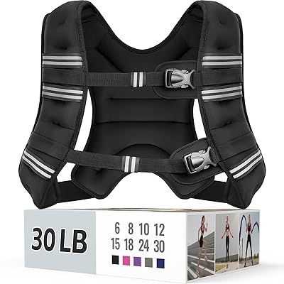 Weighted Vest for Women & Men with Reflective Stripe and Adjustable Buckle, Comfortable & Durable Rucking Vest for Walking, Running & Strength Training