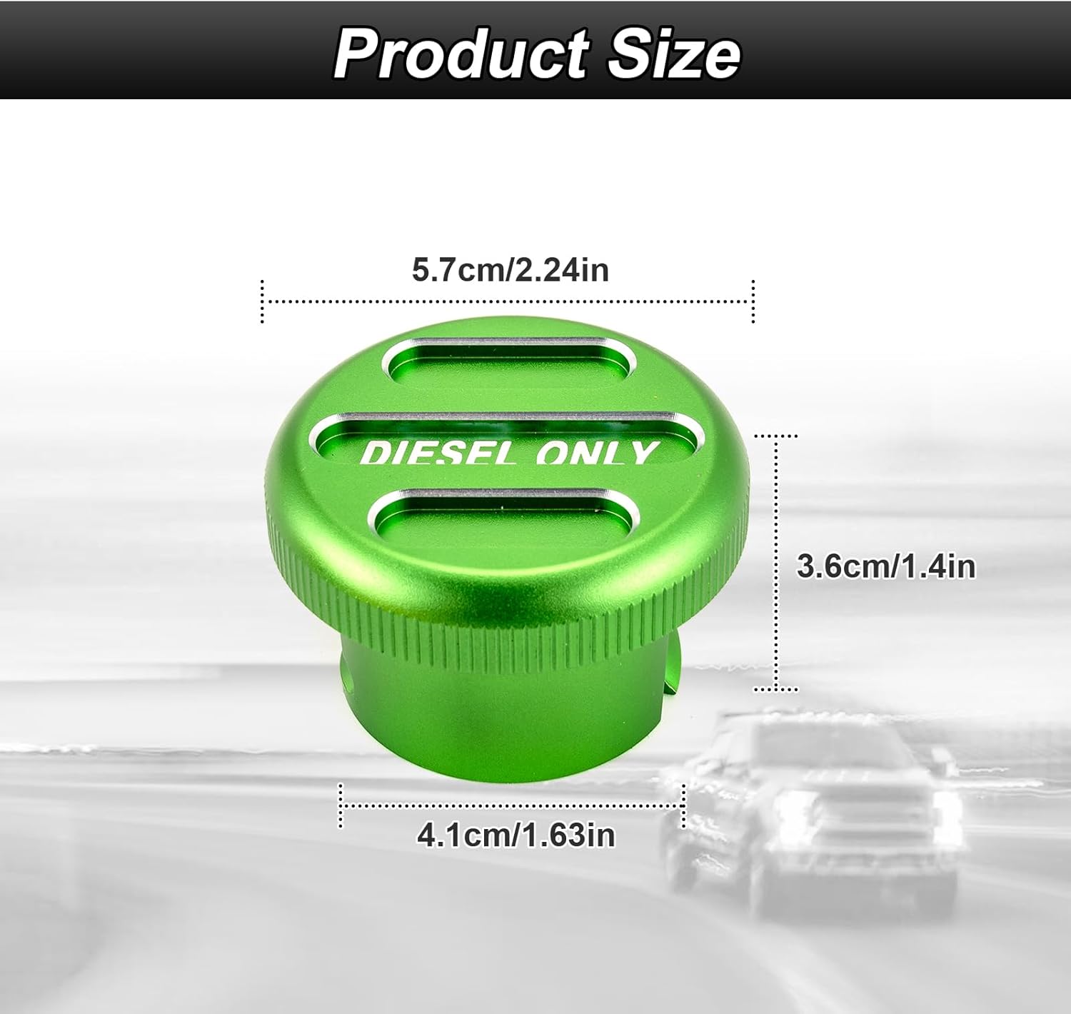 Magnetic Billet Aluminum Green Diesel Fuel Cap & Blue DEF Caps Compatible with Dodge Ram 1500 2500 3500 2019-2023