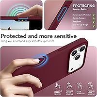 Vista 740 de GONEZ Funda de silicona para iPhone 15 Pro Max, compatible con Magsafe, protector de cámara + protector de pantalla, forro de microfibra suave Negro