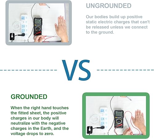 Miniatura 5 de Grounding Sheets Queen, 10% fibra de plata pura + 90% algodón orgánico, sábanas de cama con bolsillo profundo. Juego de sábanas bajeras con tierra.