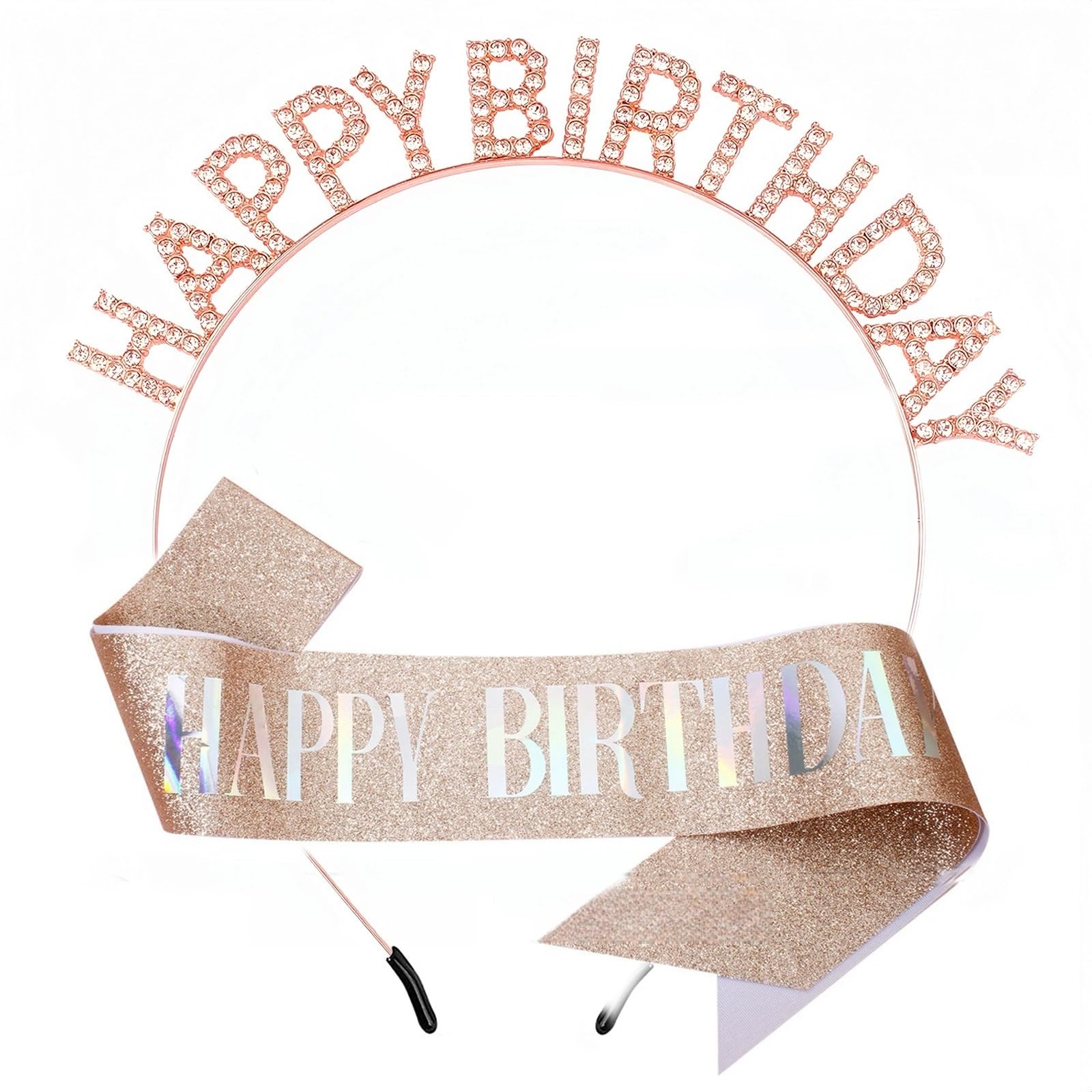 XINGKANG Birthday Crown Headband, Rhinestone Princess Headpiece, Shoulder Strap Accessories, Women, Princesses, Adults, Brilliant?eye-catching, SRZM