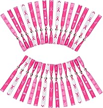 WANDIC Lot de 30 bracelets de sensibilisation à la santé en polyester avec motif de ruban, 5 styles, ajustables pour les événements publics