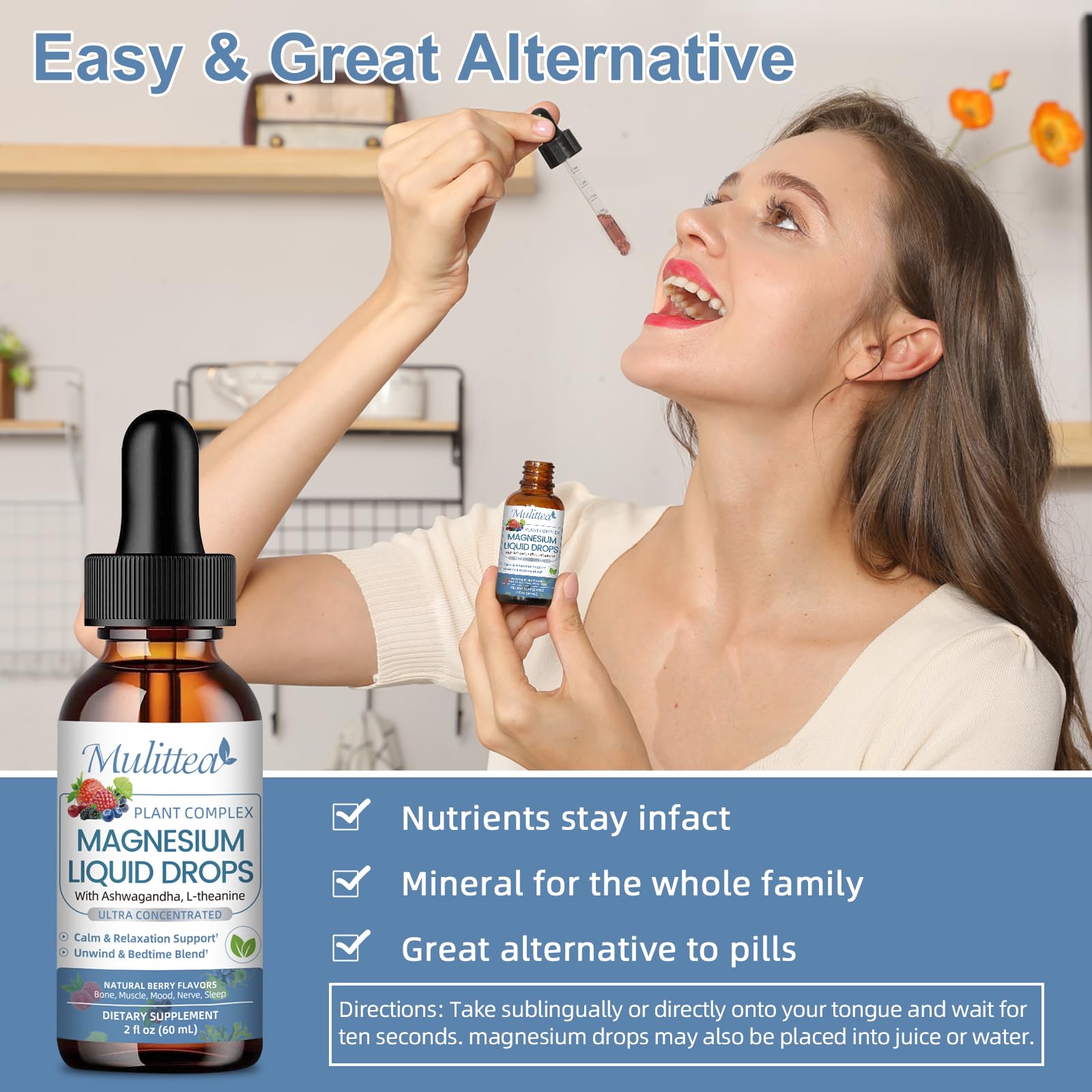 Magnesium Glycinate Liquid Drops with L-Theanine, Ashwagandha & Saffron — Amazon image 5