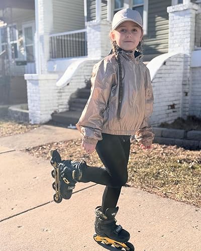 Miniatura 7 de MammyGol Patines en línea para niños y niñas jóvenes, patines ajustables de 4 tallas con ruedas intermitentes de PU, patines en línea agresivos de