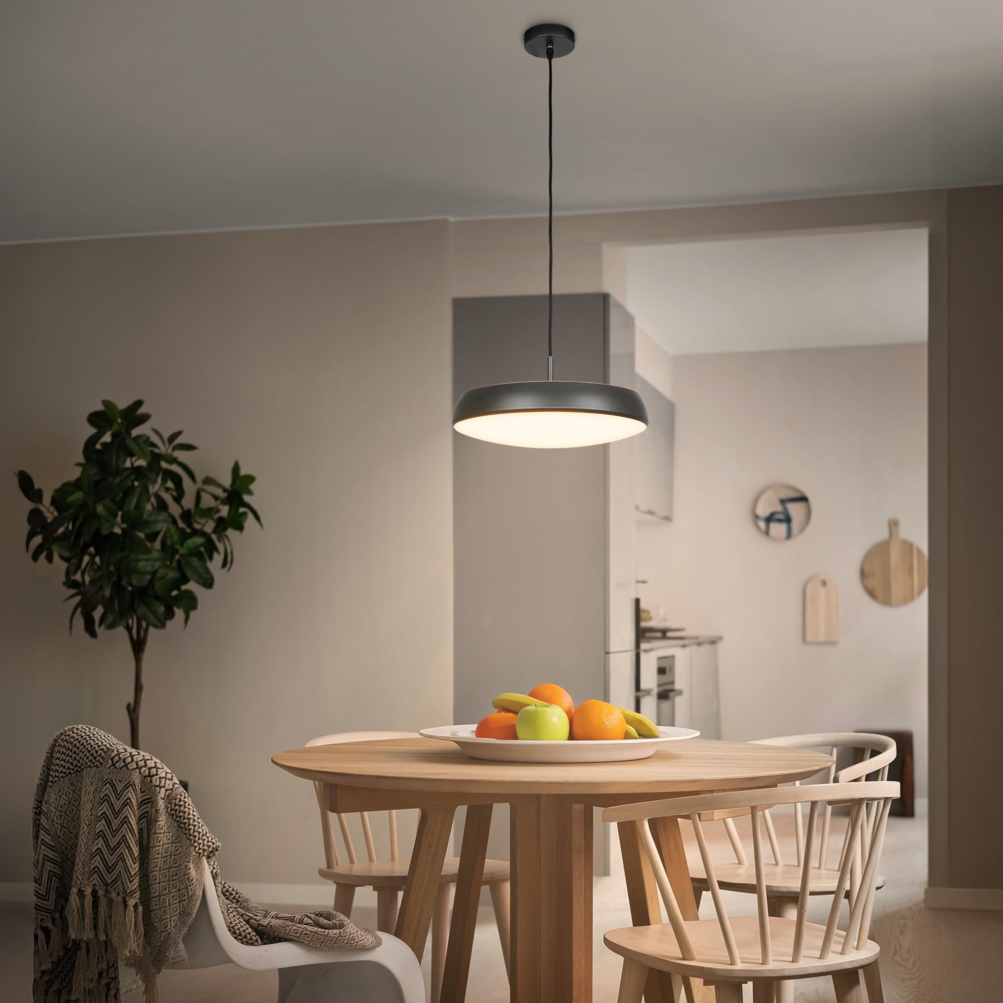Briloner - Lampadario a sospensione LED con luce bianco caldo, 14,5W, 1800lm, lampadario cucina, camera da letto, soggiorno, cameretta, lampadari moderni, 35 x 120 cm, Bronzo Antracite metallizzato