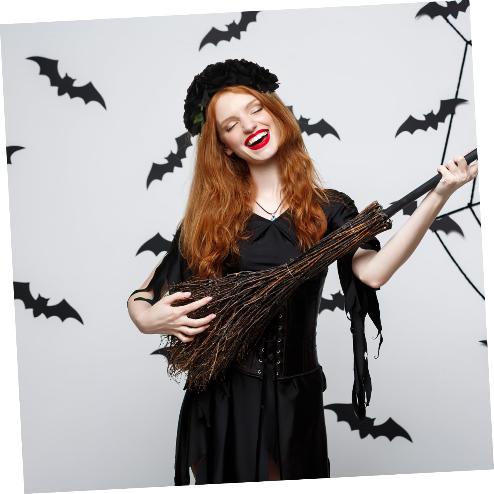 LIFKOME 4 Pz velo di Halloween velo decorativo di fiori gotici di fiori da sposa veli funlicht divertente per il trucco del festival per il trucco di Halloween Black
