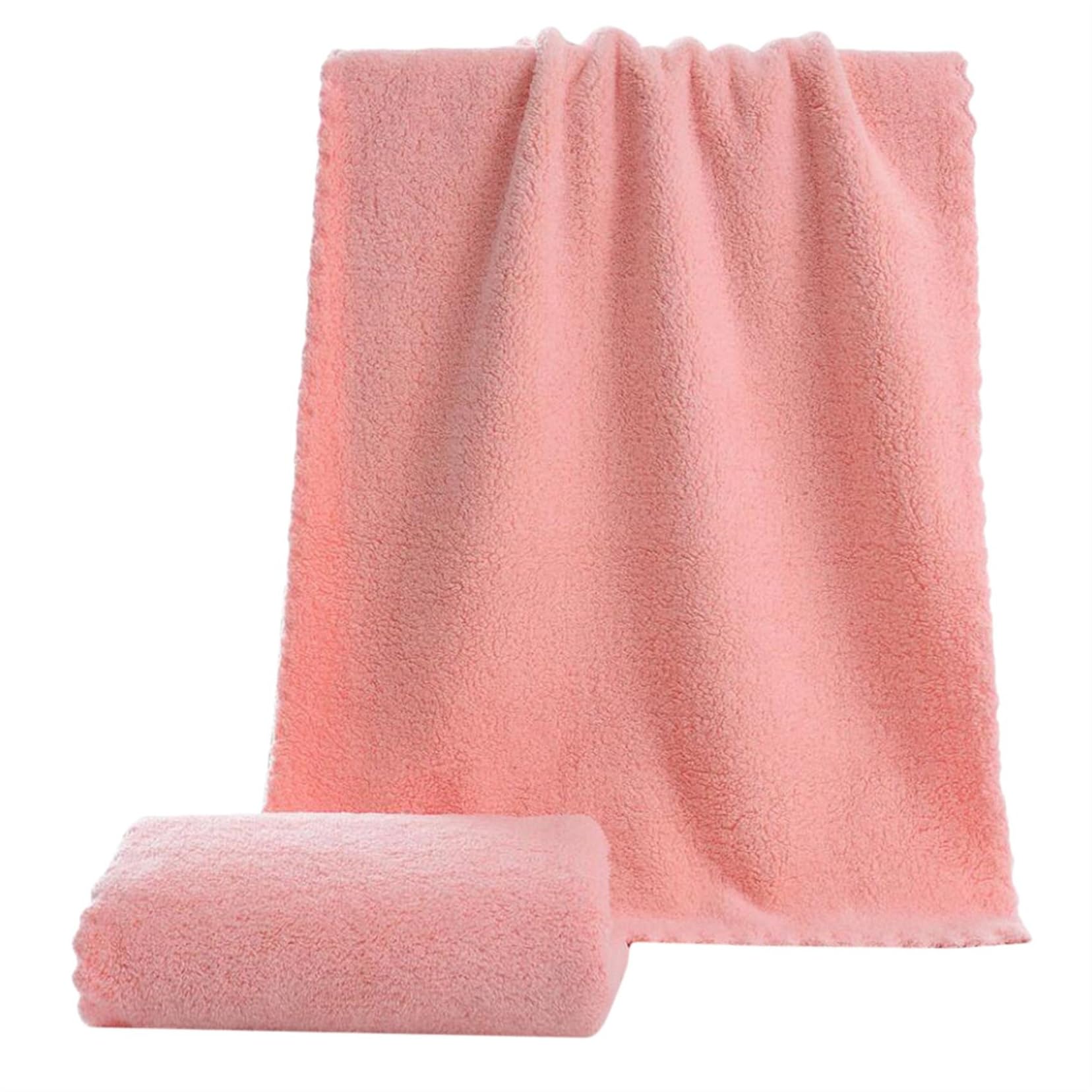 Bath Towel Coral Velvet Edge Microfiber Absorbent Towel Solid Color Home Shower Hair Hand Towel Breathable Comfort Clean