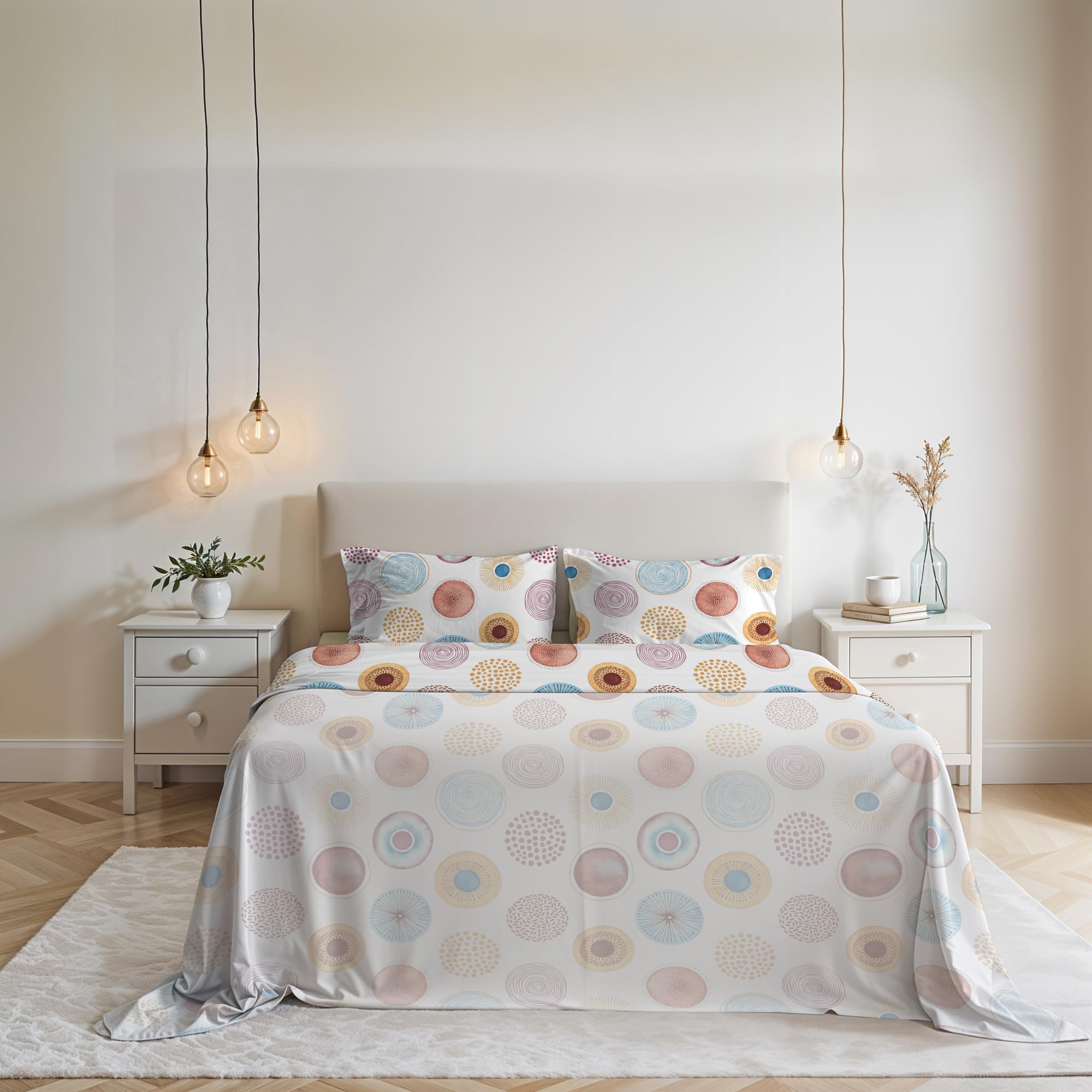 Italian Bed Linen Fantasy Completo Letto, Microfibra, Circle, Matrimoniale