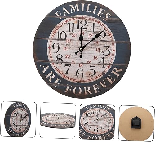 Miniatura 9 de Retro Arabic Numeral Wall Clock Black Silent Non-Ticking Decorative Hanging Clock for Home Living Bedroom Modern Simple Wall Decor