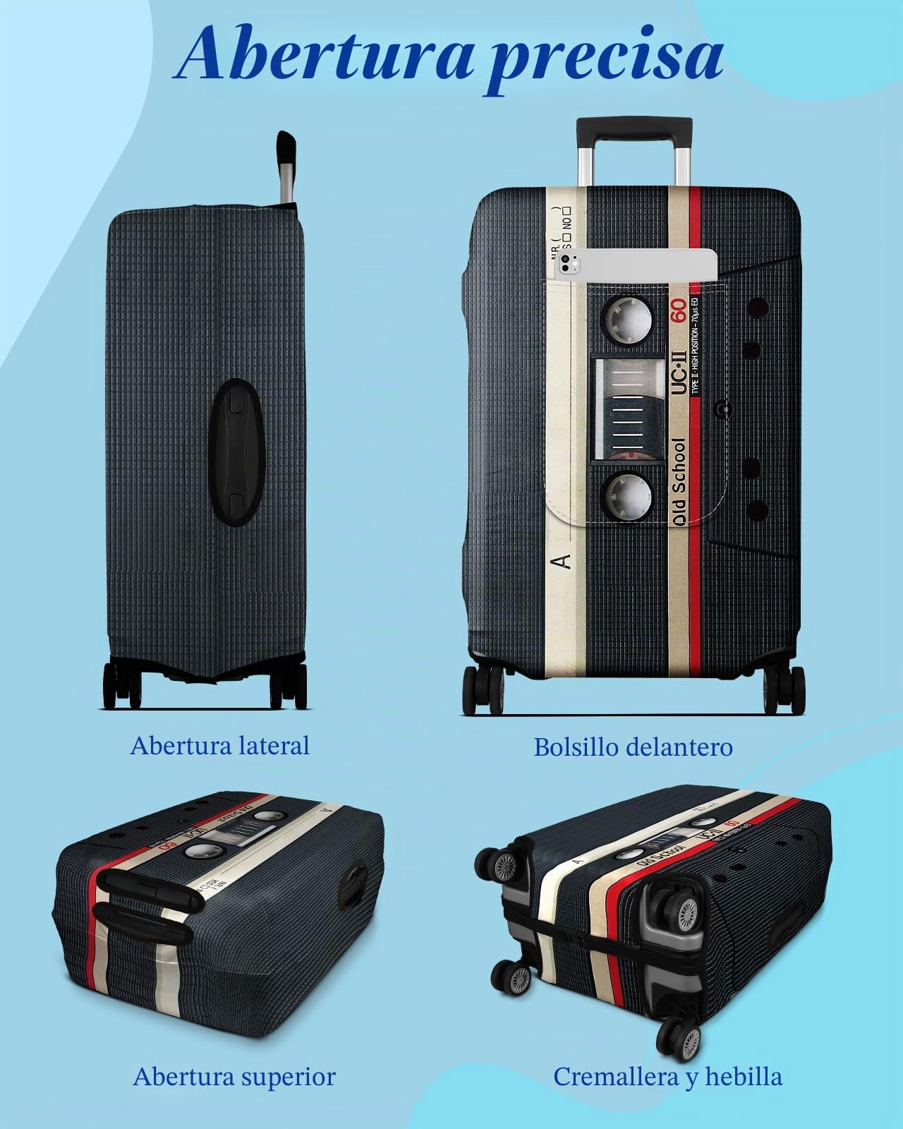 Protectores de maleta, grandes, lavables, impermeables, a prueba de polvo, funda protectora para equipaje de viaje de 18 a 30 pulgadas