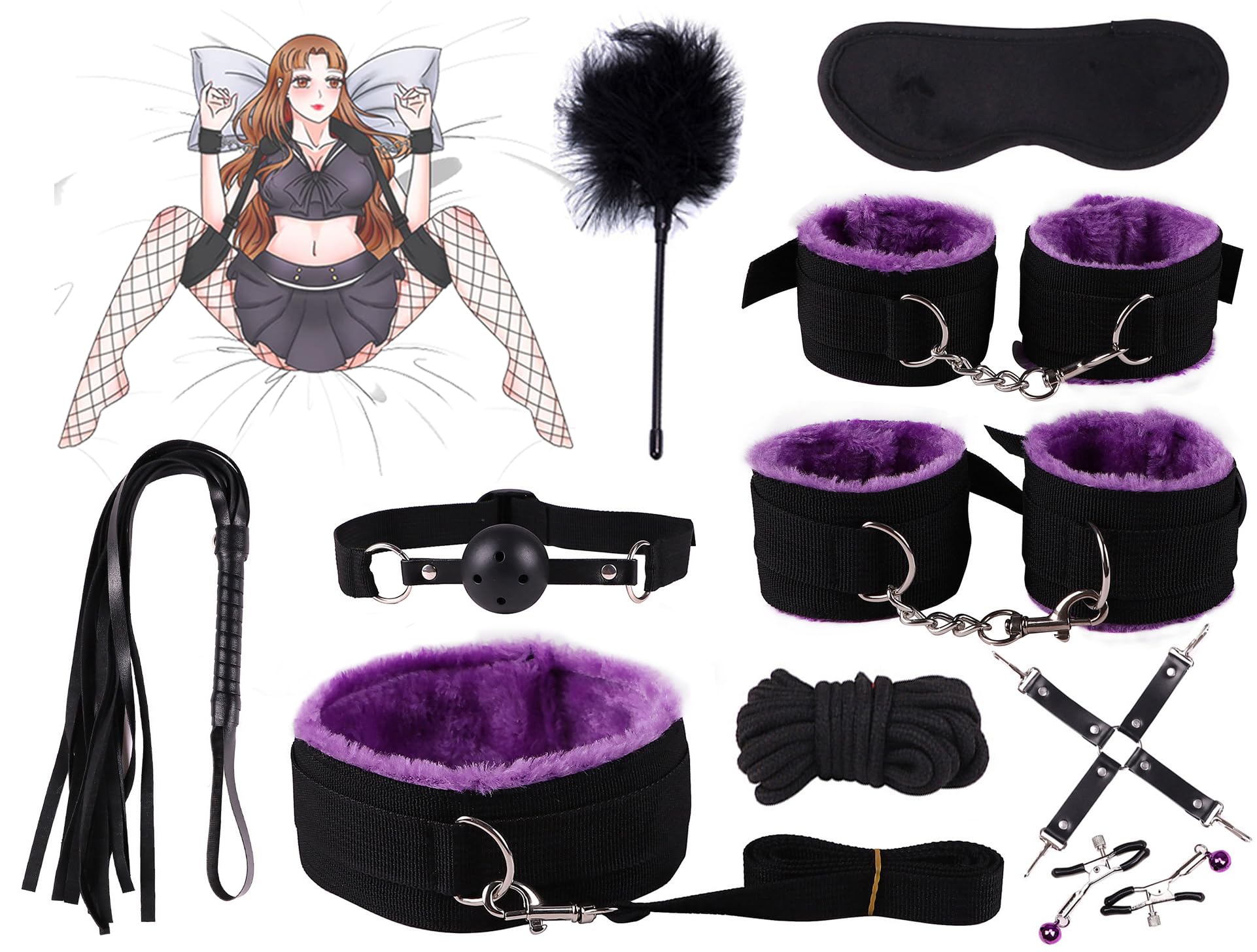Viola Set Regolabile Di 10 Cinghie Morbide E Confortevoli, Adatto Per Esercizio E Fitness In Camera Da Letto, Esercizio Yoga Con Set PlüSch...