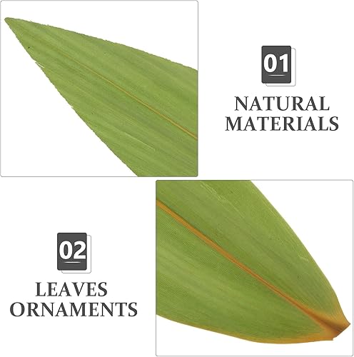 Miniatura 2 de Kichvoe 100 hojas de bambú de hierba de sushi – hojas reales japonesas de sushi baran sashimi placa hoja – hojas decorativas para platos de sashimi
