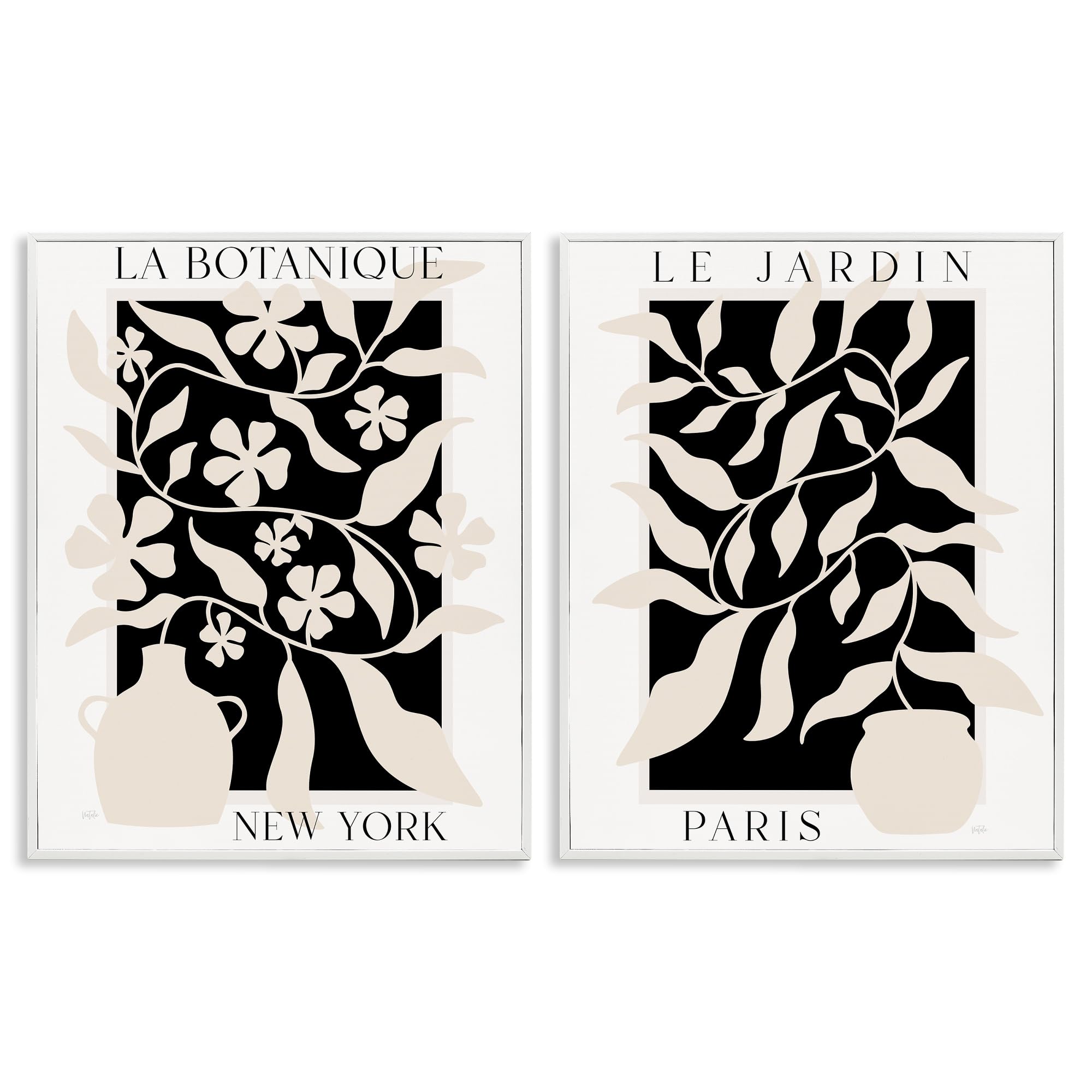 New York Paris Botanicals, 24 x 30 Inch Framed Giclée Print Set