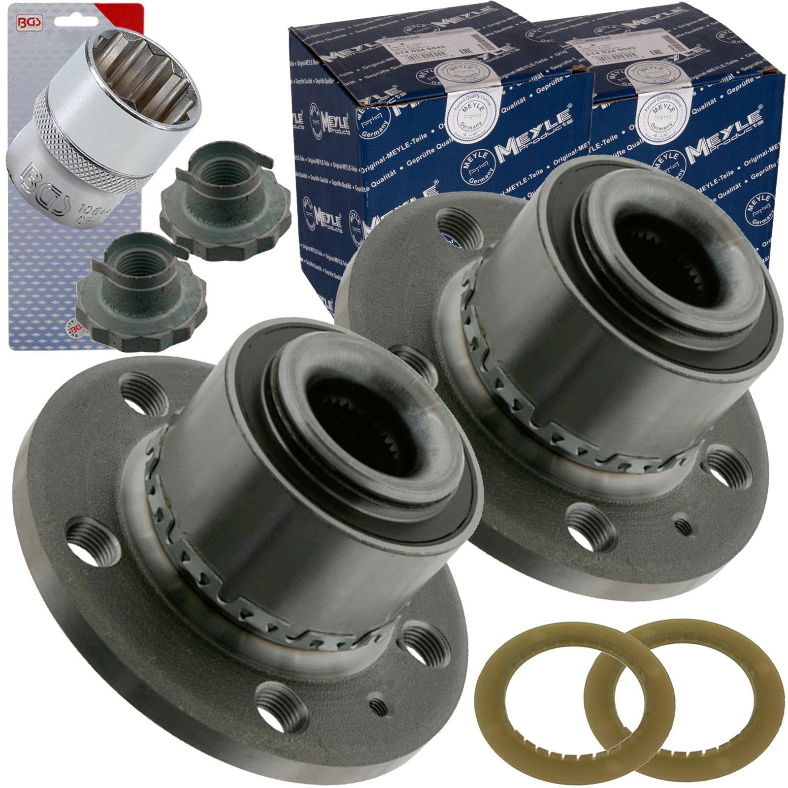 Meyle Radnabe Radlager + Spezial-Nuss vorne | 100 652 0001 + 10649 (bgs SW-36 12-Kant-Nuss) für Polo 9N 6R Fox Fabia A1