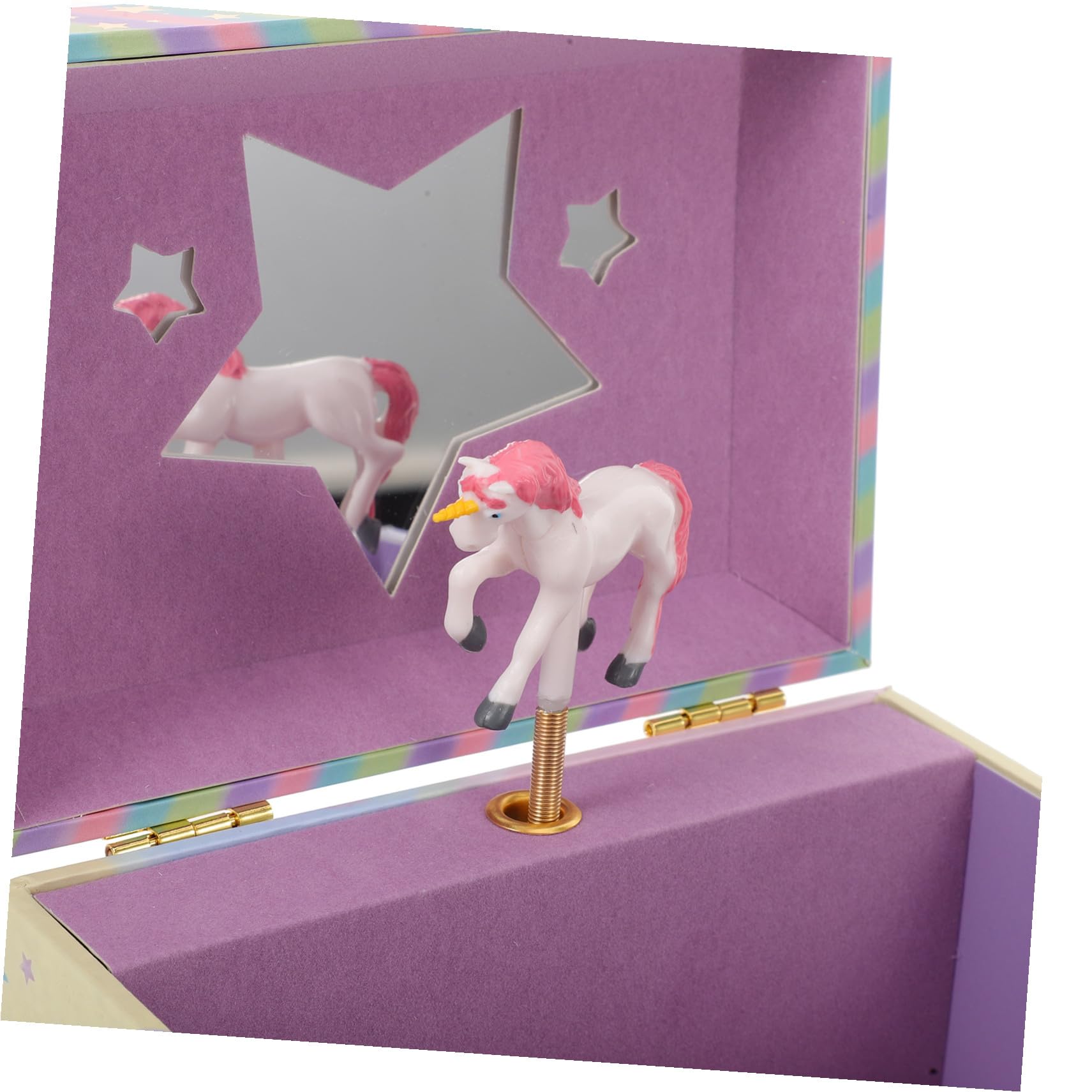 Caja de Música para Niña con Diseño de Unicornio, Joyero Musical de Madera con Espejo y Almacenamiento Versátil para Cumpleaños y Año