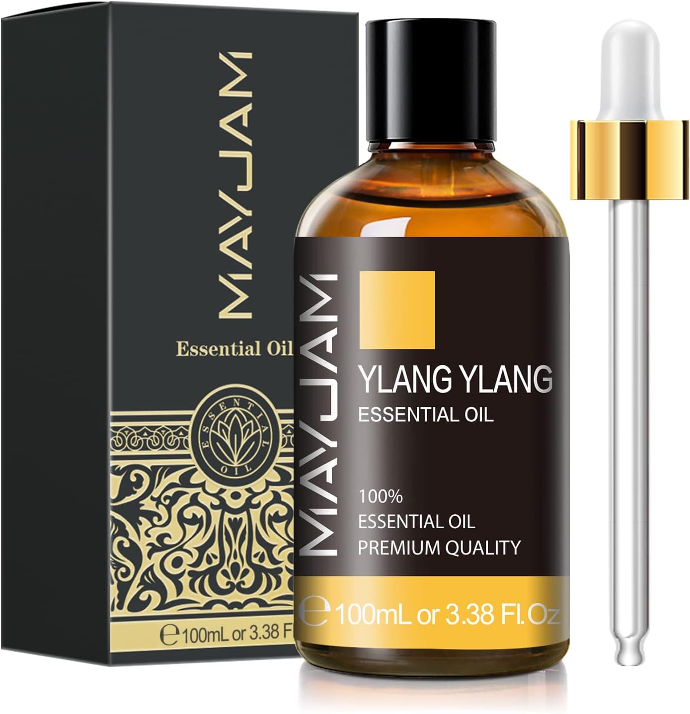MAYJAM Ylang Ylang Essential Oil, 3.38FL.OZ Premium Quality Essential Oils for Diffusers for Home, 100ML Ylang Ylang Oil Scented Oil, Great for DIY Soap Candle Making