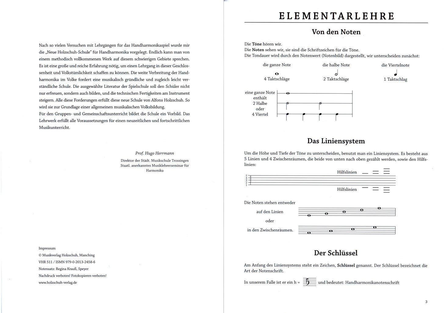 Neue Holzschuh Schule Band 1 von Alfons Holzschuh - Lehrgang für Handharmonika mit bunter herzförmiger Notenklammer