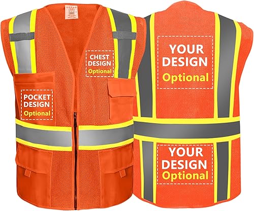 La clase reflexiva de los chalecos de seguridad de la alta visibilidad del logotipo de encargo 2