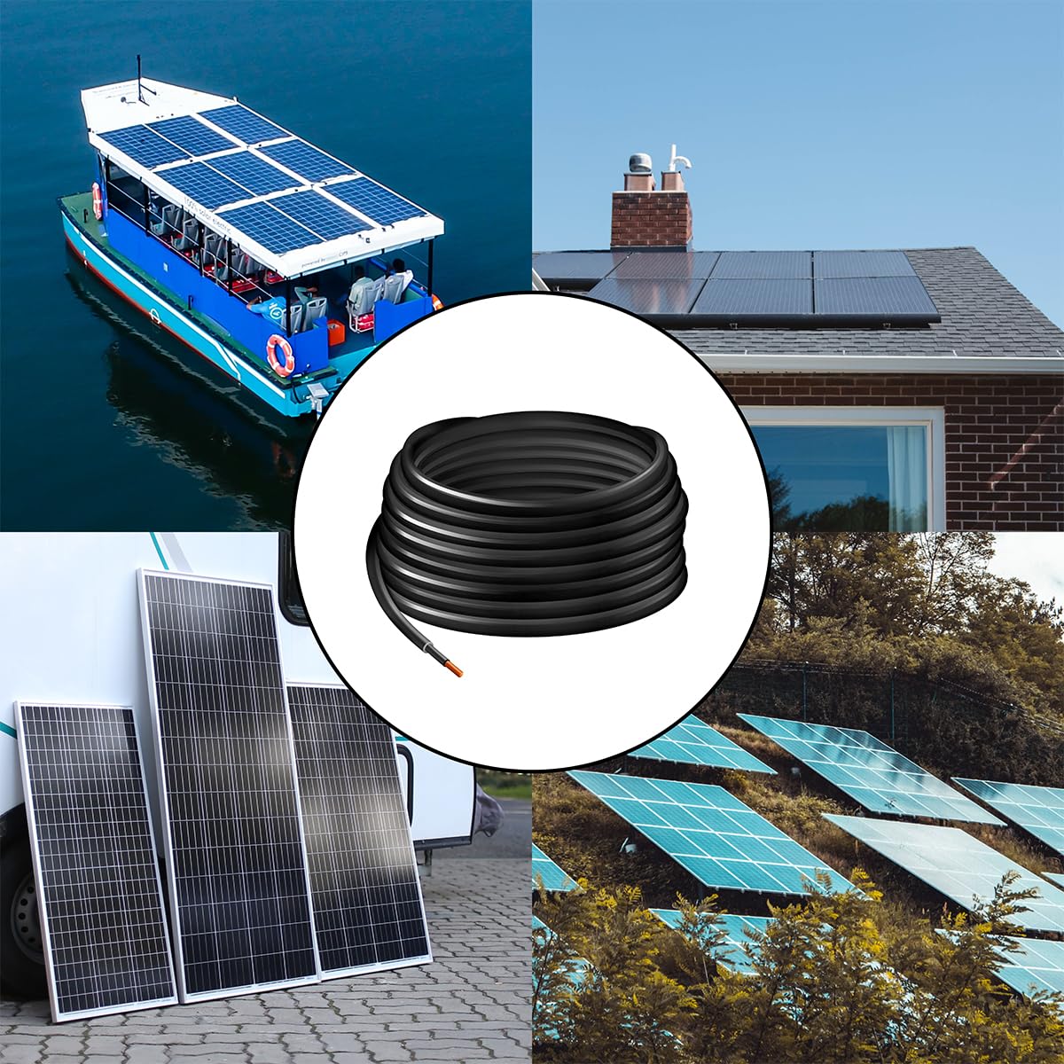 LogiLink PHC0200 - Solar-Installationskabel, H1Z2Z2-K, 6 mm², CU, schwarz, 25 m