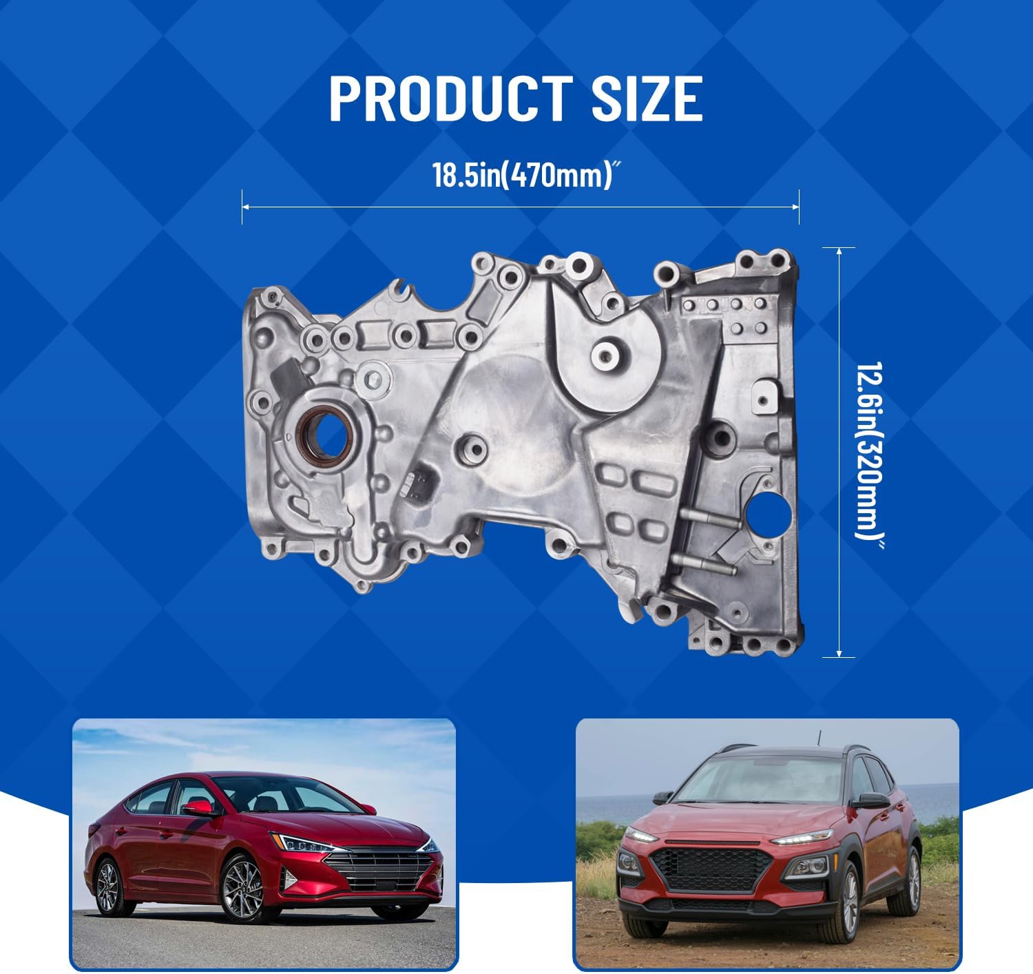 Generic Engine Oil Pump Timing Chain Cover 21350-2E740 Compatible with Hyundai Elantra Kona Veloster 2.0L L4 2017-2021&Kia Forte 2.0L L4 2017-2020 Replaces 213502E740, US-4253