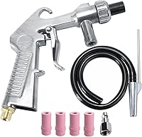 Wogoboo Sand Blaster Kit - Siphon Feed Sandblaster Gun with Ceramic Nozzles for Rust Removal & Surface Cleaning