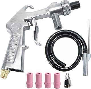 Wogoboo Sand Blaster Kit - Siphon Feed Sandblaster Gun with Ceramic Nozzles for Rust Removal & Surface Cleaning