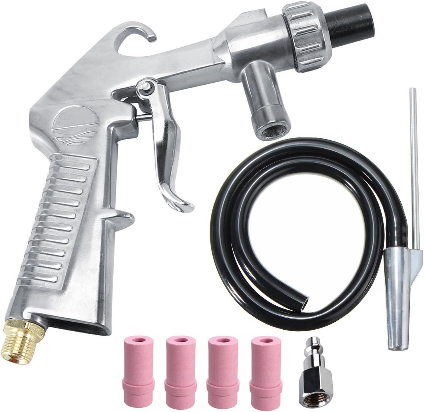 Sand Blaster Kit Blasting Grit Shot Sandblaster Siphon Feed Gun Nozzle Tube Rust Remove Abrasive Sand Blasting for Sandblast Cabinets