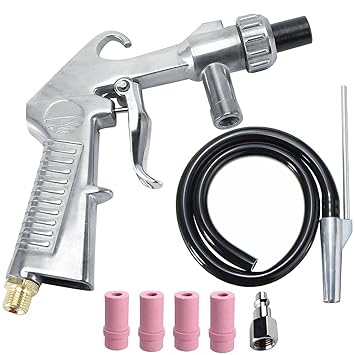 Wogoboo Sand Blaster Kit Blasting Grit Shot Sandblaster Siphon Feed Gun Nozzle Tube Rust Remove Abrasive Sand Blasting for Sandblast Cabinets