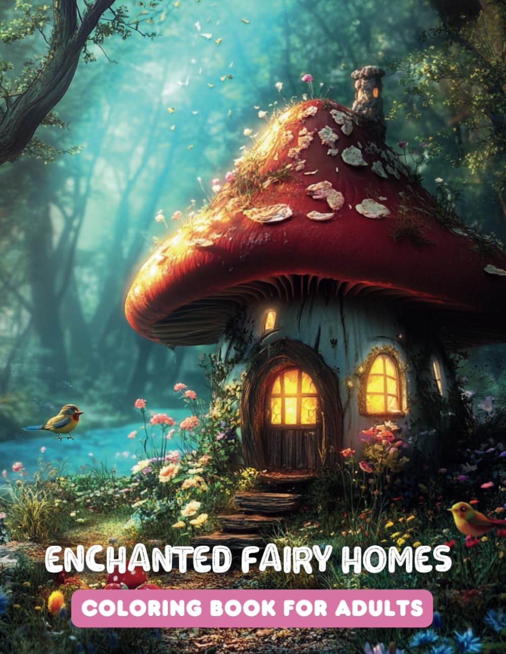 Enchanted Fairy Homes: A Stress-Relieving Coloring Book of Whimsical Cottages and Forest Hideaways
