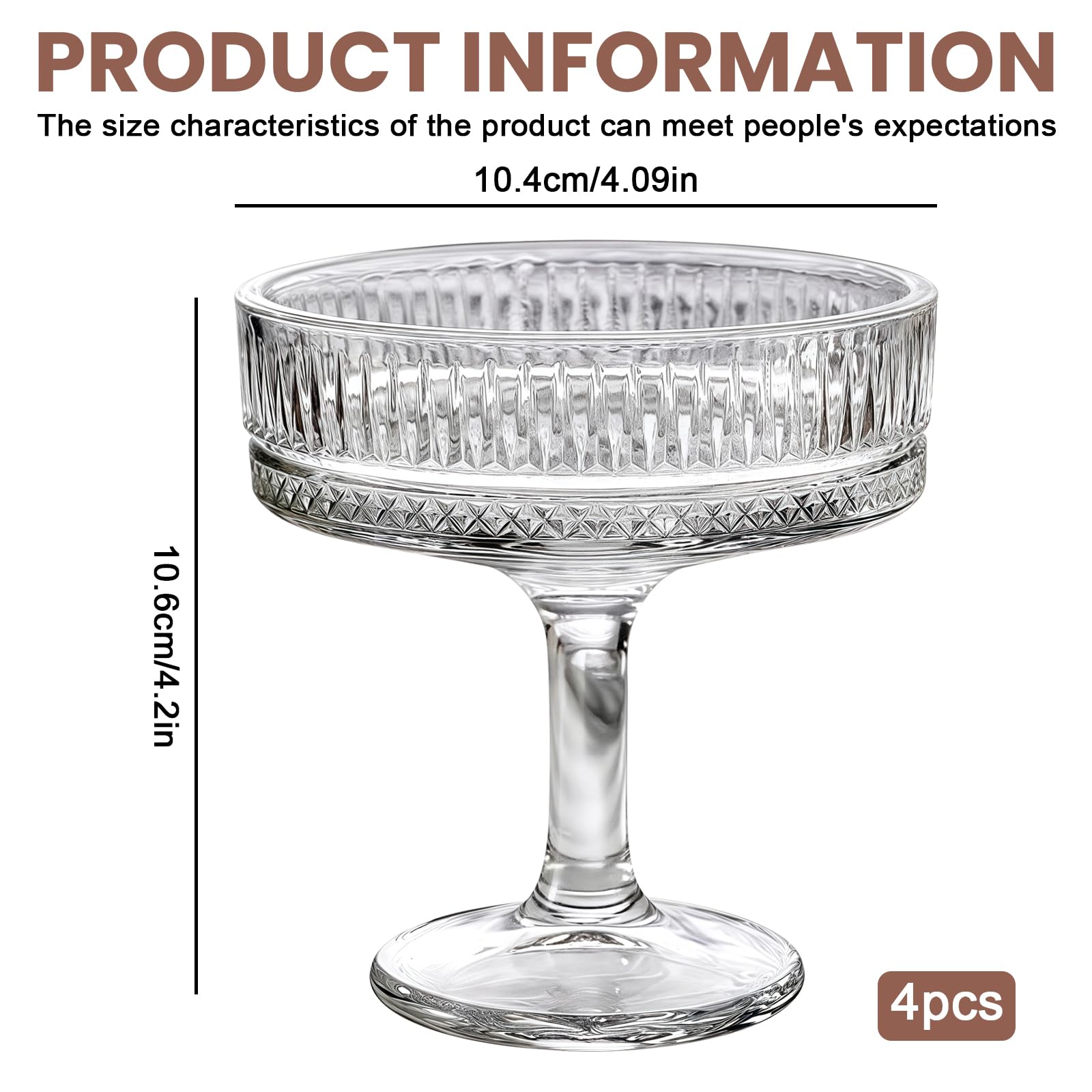 Juego de 4 copas de champán, 101 – 200 ml, copas de champán, copas de cóctel de cristal, para ocasiones festivas y noches de fiesta, copas de vino tinto y copas de vino blanco