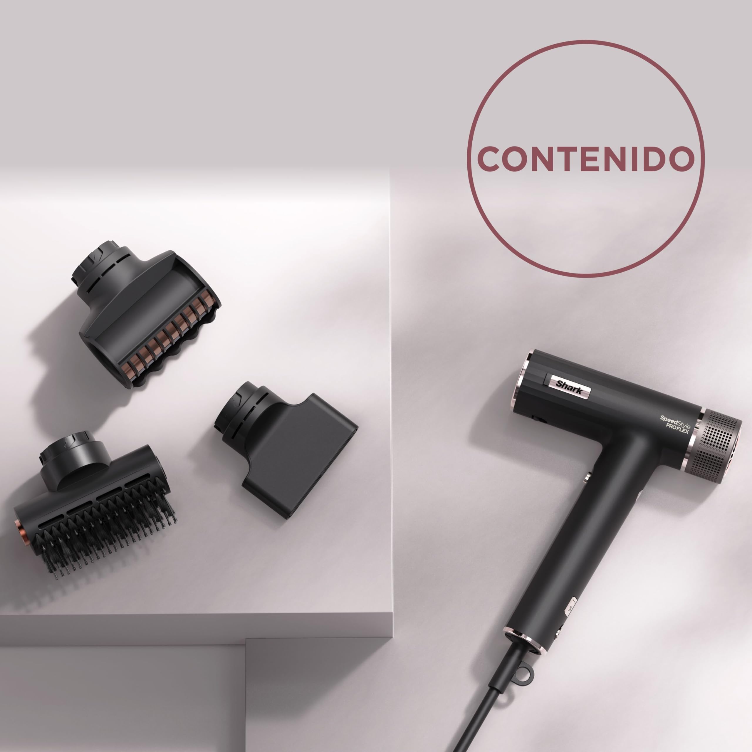Shark SpeedStyle Sistema secador de cabello de alta velocidad, compacto y potente, modo protección del cuero cabelludo, para todo tipo de cabello, varios accesorios de peinado