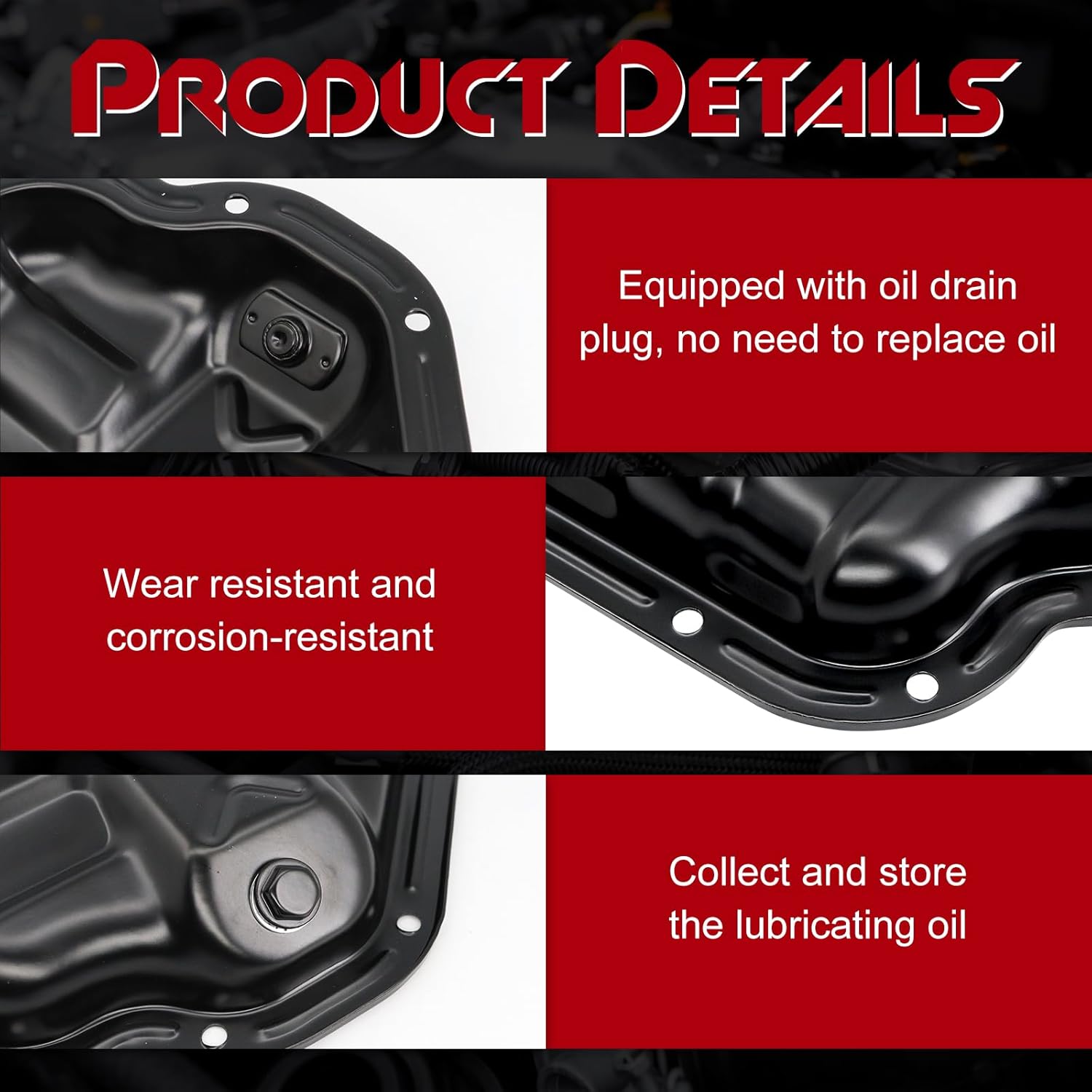 Lower Engine Oil Pan Sump with Drain Plug Compatible with Infiniti G35 2003-2007, FX35 2003-2008, M35 2006-2008 & Nissan 350Z 2003-2006 3.5L, Replaces 111104P110