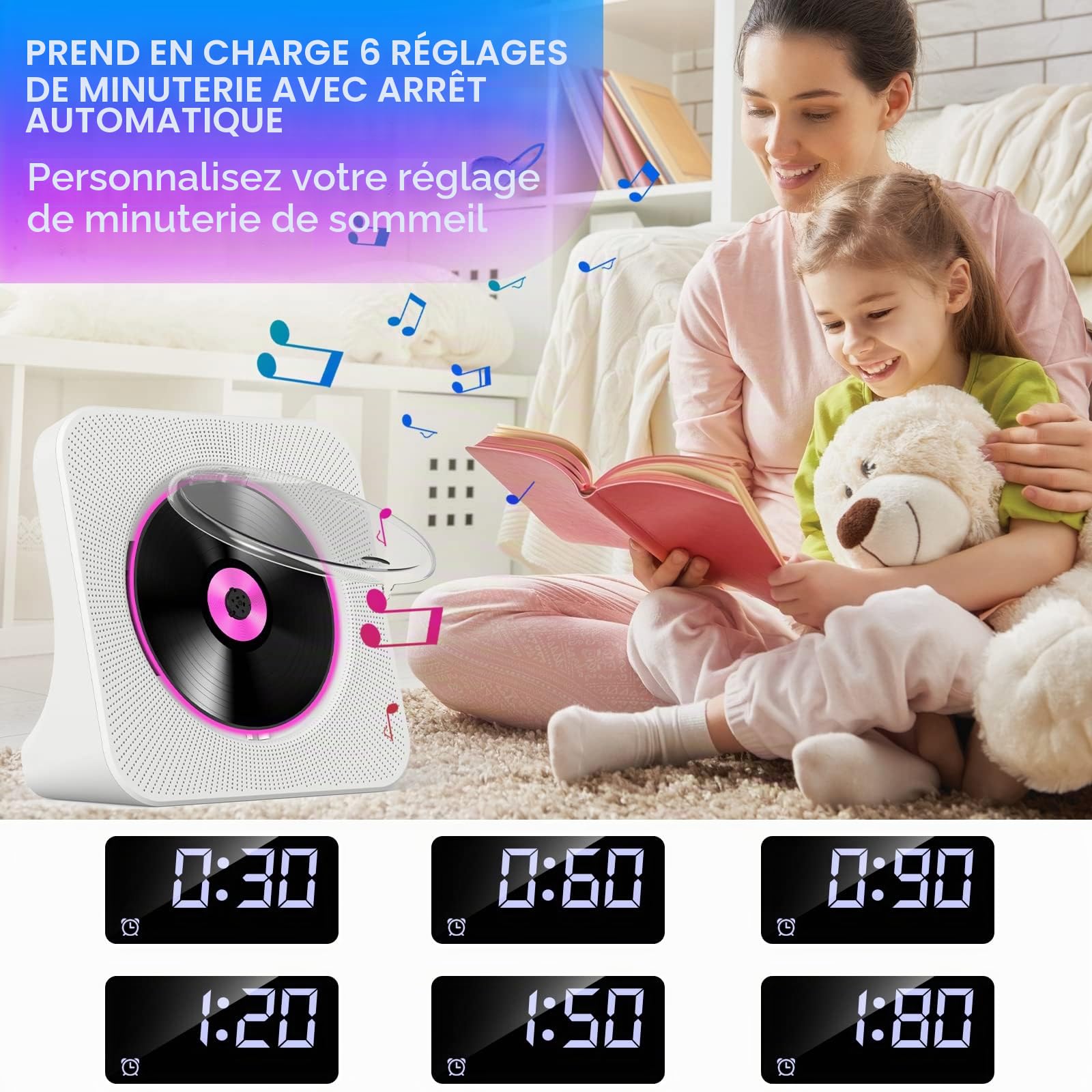 Lecteur CD Portable avec Bluetooth 5.0 et Radio