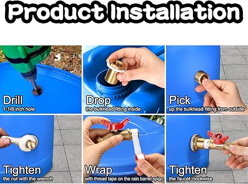 Miniatura 7 de WADEO Espiga de válvula de bola de cuarto de vuelta de barril de lluvia de latón con montaje de mamparo