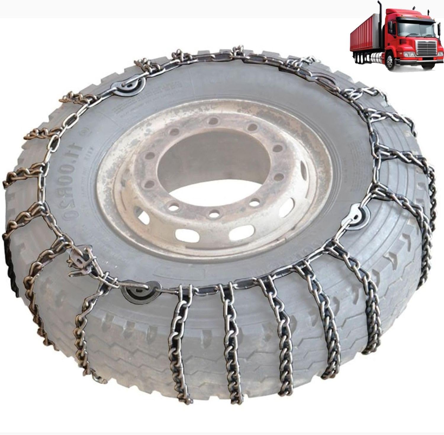 9mm Set of 2 Heavy Duty Snow Chains for Suvs and Cars Skid Traction Chains High Strength Manganese Emergency Use for Tire Reliable in Sandy road 10R22.5 2pcs 225/75R17.5
