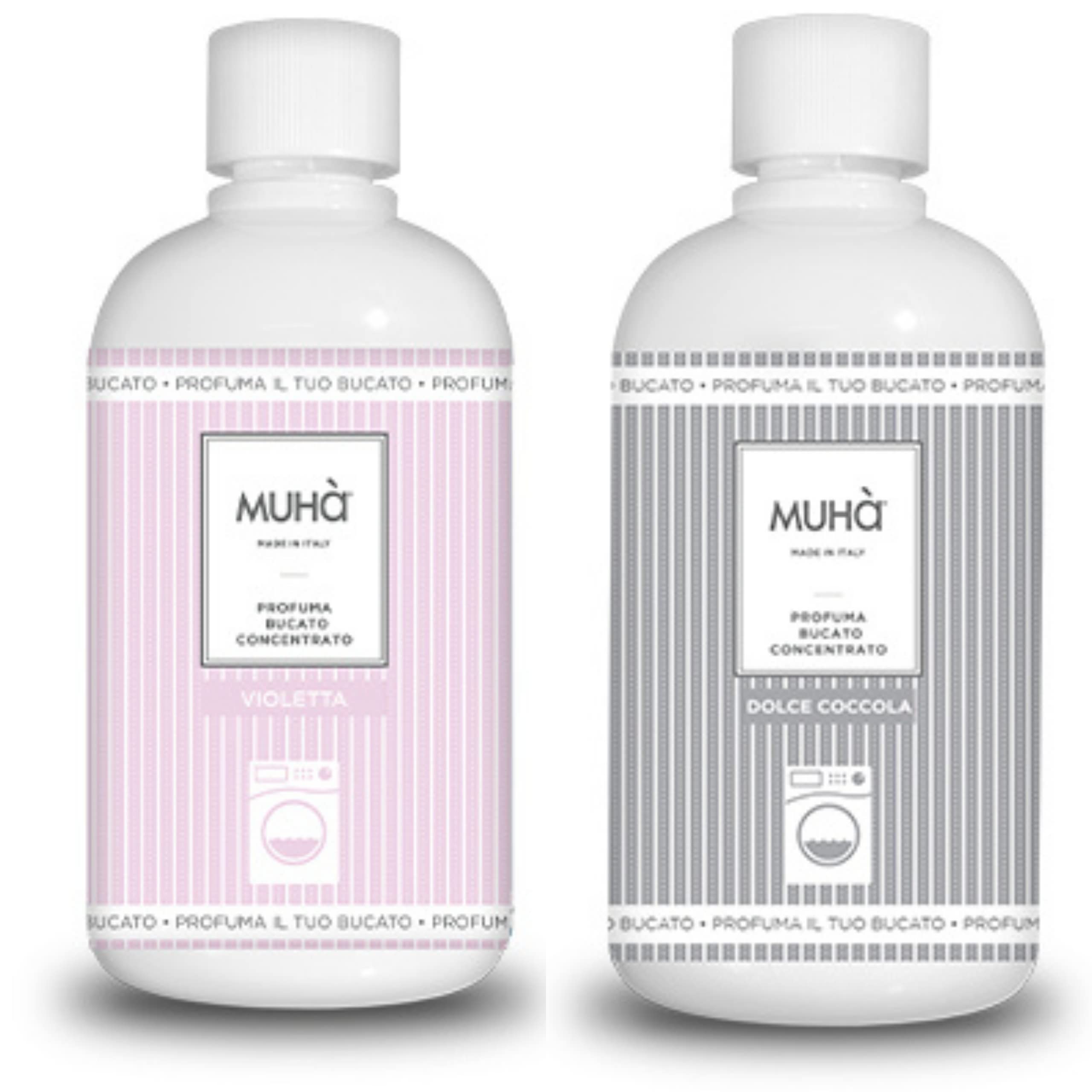 Muha - Profumatore per bucato intenso 400ml Violetta + Profumatore per bucato intenso 400ml Dolce Coccola