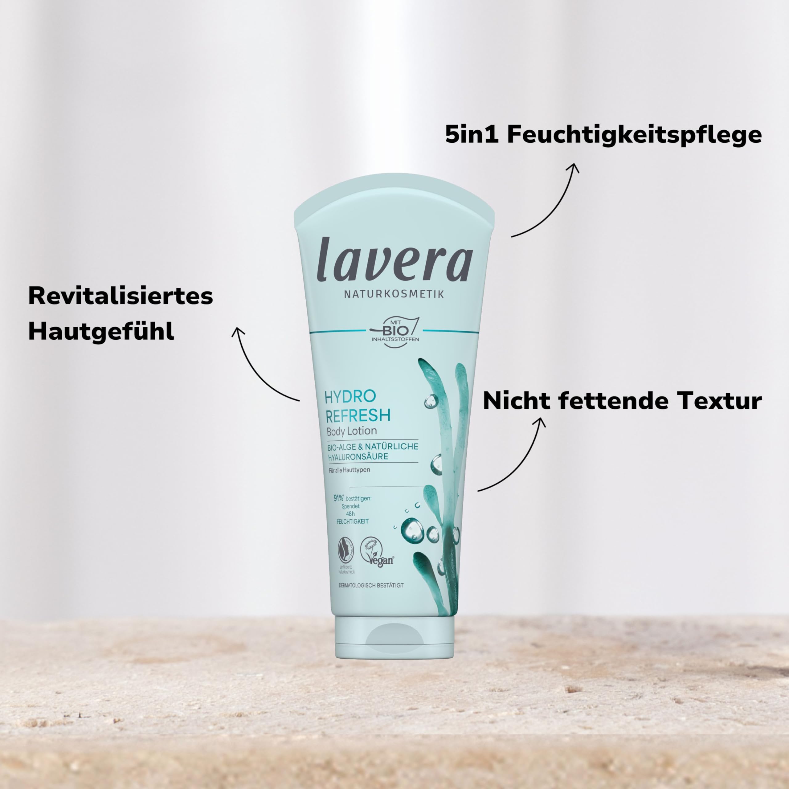 lavera Hydro Refresh balsam do ciała – nawilża przez 48 godzin – do suchej skóry – odświeżający – wegański – naturalny kosmetyk – 200 ml