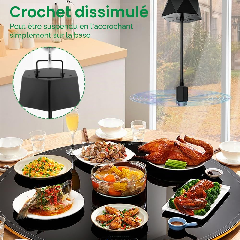 Ventilateur Anti-Mouches, 2 Pièces Ventilateur Anti-moustiques Mouches Fly Fan sans Produits Chimiques Répulsif à Mouches Répulsif à Pales pour Intérieure et Extérieure