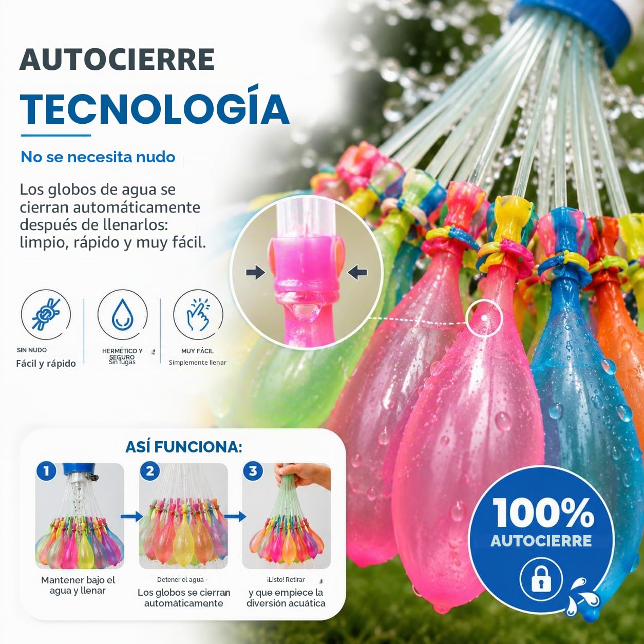 444 Globos De Agua Con Cierre Automático – Llenado Rápido Y Resistentes, Colores Brillantes, Ideal Para Guerras De Agua En Verano, Niños Y Adultos