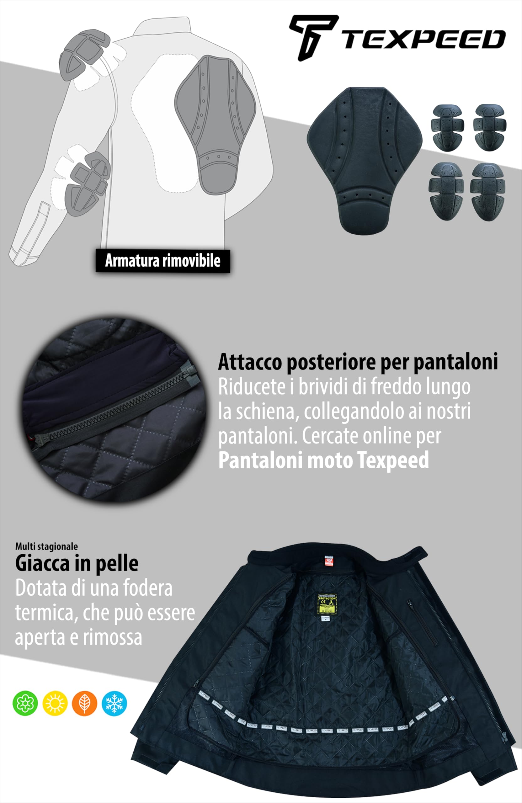 Texpeed Giacca da moto donna con protezioni - Cappotto impermeabile da donna in Cordura in tessuto con armatura da moto (EN 1621-1) Nero - Rosa - Rosso - Viola