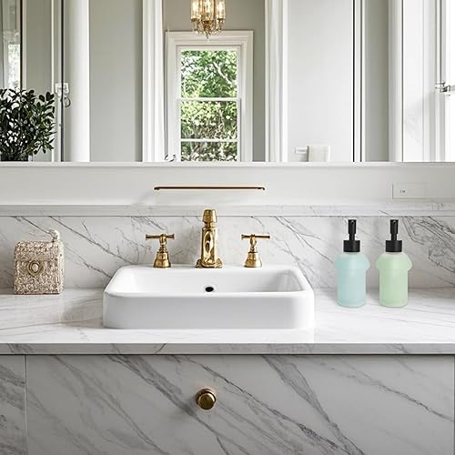 Miniatura 3 de Recipiente vacío de vidrio recargable con dispensador de jabón de manos con bomba de plástico a prueba de óxido, dispensador de jabón líquido de 9.3