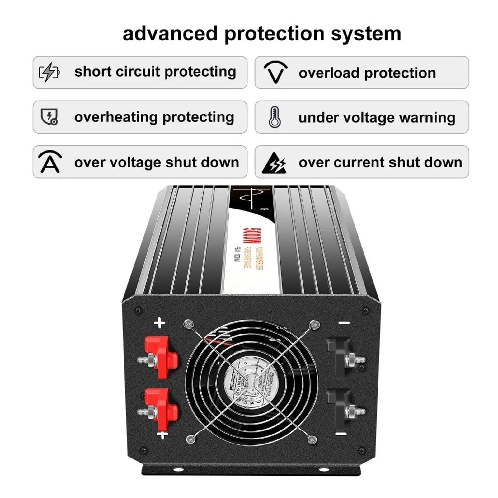 Inversor Energía Solar Onda Sinusoidal Pura con Control Remoto 5000 W 12 V CC 24 V 48 V CA A 110 V 220 V CA Pantalla Digital Convertidor(12V,110-120V,Universal)