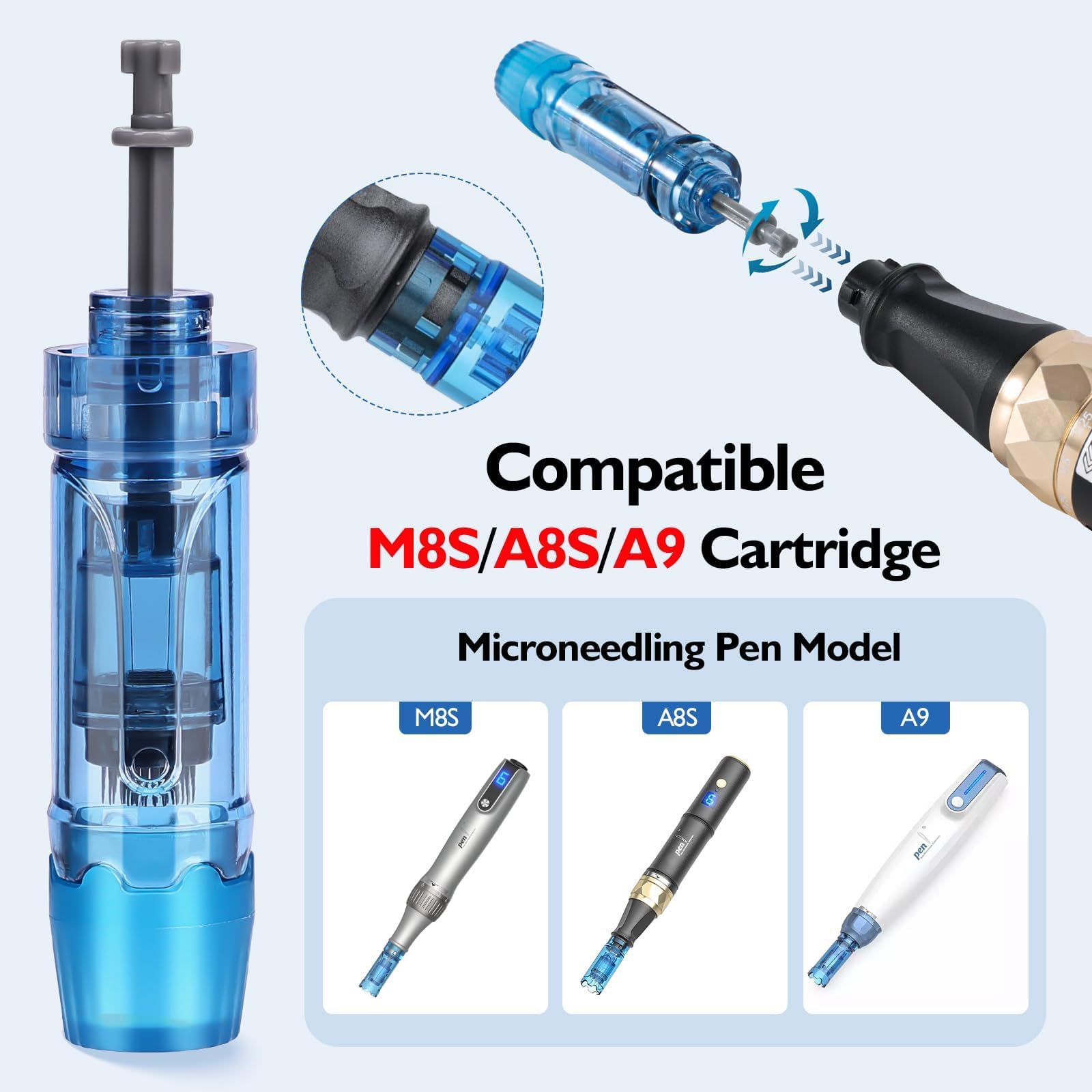 Dermapen M8S Cartucce 36 Pins, 10 Pezzi Microneedling Cartridges per Derma Pen Ultima M8S A8S A9, Punte di Ricambio Monouso Autentiche per Cartucce di Aghi per Microneedling Accessori (36 Pin, 10 Pcs)