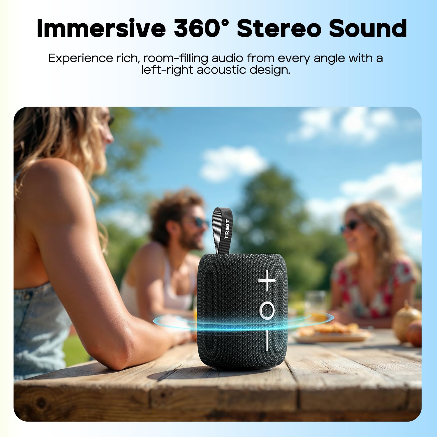 Tribit StormBox Mini+ głośnik Bluetooth 12 W, dźwięk przestrzenny 360°, czas odtwarzania 12 godzin, Bluetooth 5.4, IPX7, lampy RGB, połączenie TWS, typ C, obsługuje AAC/SBC, przenośny w domu/na